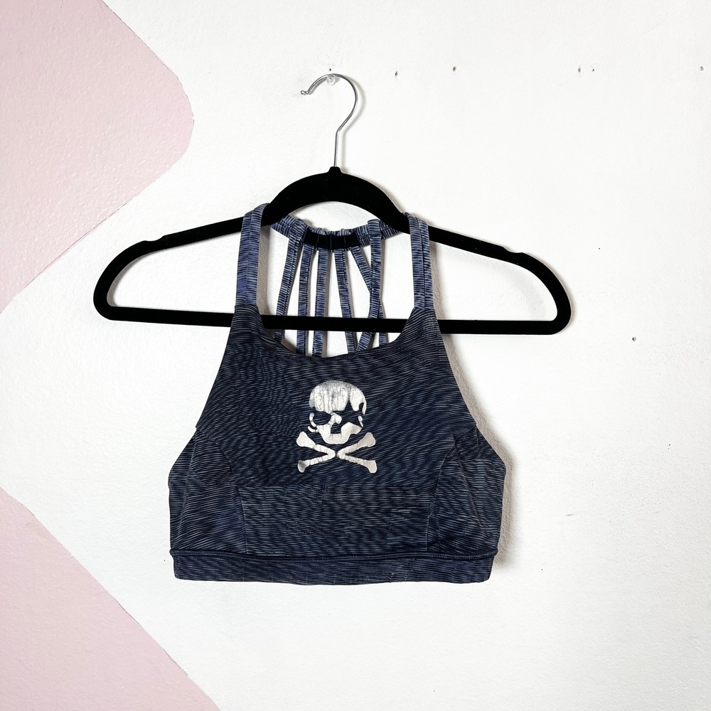 Skull Workout Bra Sz Small‎ Punk Grunge Emo Distressed